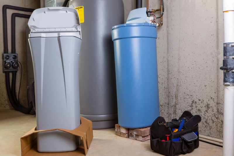 Water Softener System in a Utility Closet